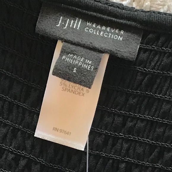 NWT J. JILL BLACK SMOCKED WIDE LEG ROMPER - Picture 5 of 12
